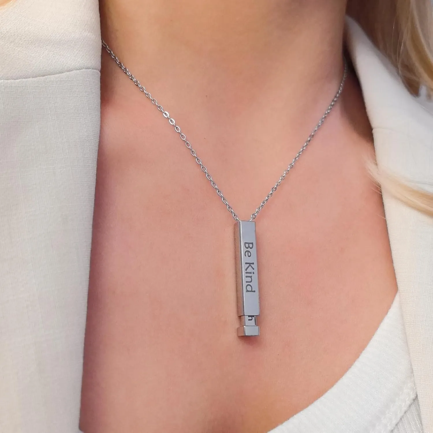Be Kind Of A B Necklaces For Women Hidden Message Necklace Best Friends Sorority Sisters Inspirational Bar Necklace Stainless Steel Friendship Gift Jewelry