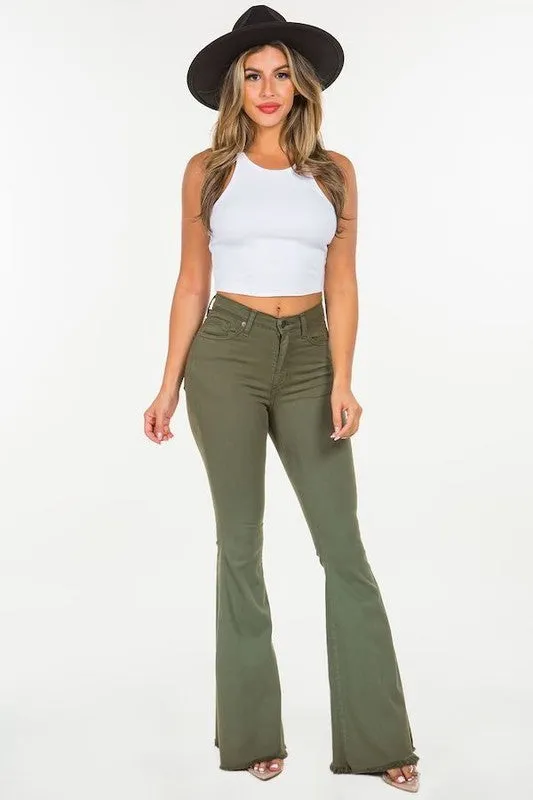 Bell Bottom Jean in Olive