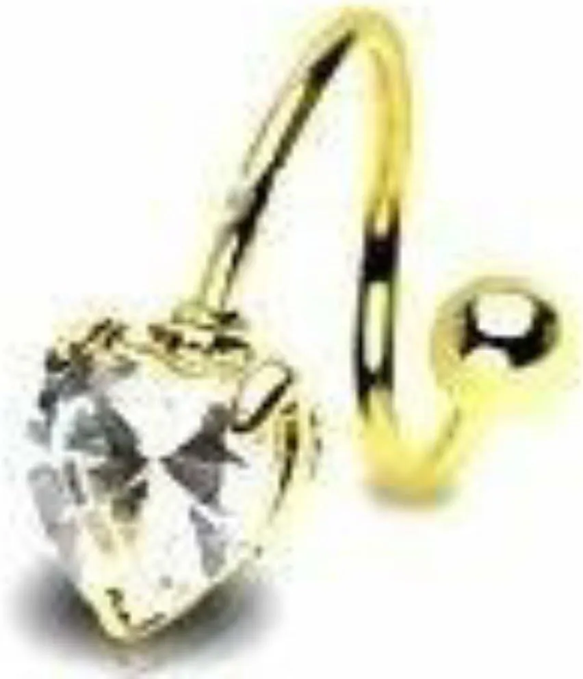 Belly Button Ring Navel Spiral Heart Body Jewelry Twist