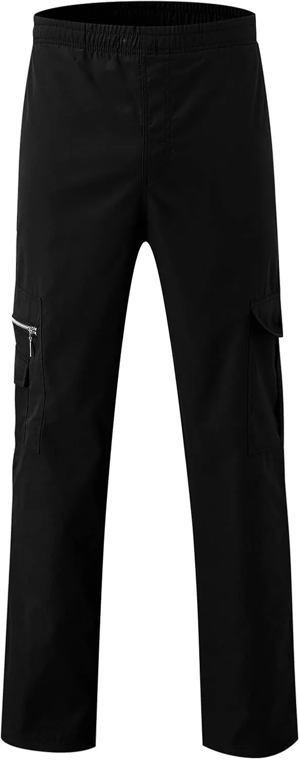 Big and Tall Cargo Pants for Men Sweatpants for Men Pant with Pockets Men's Heavyweight Fleece Cargo Sweatpants Men's