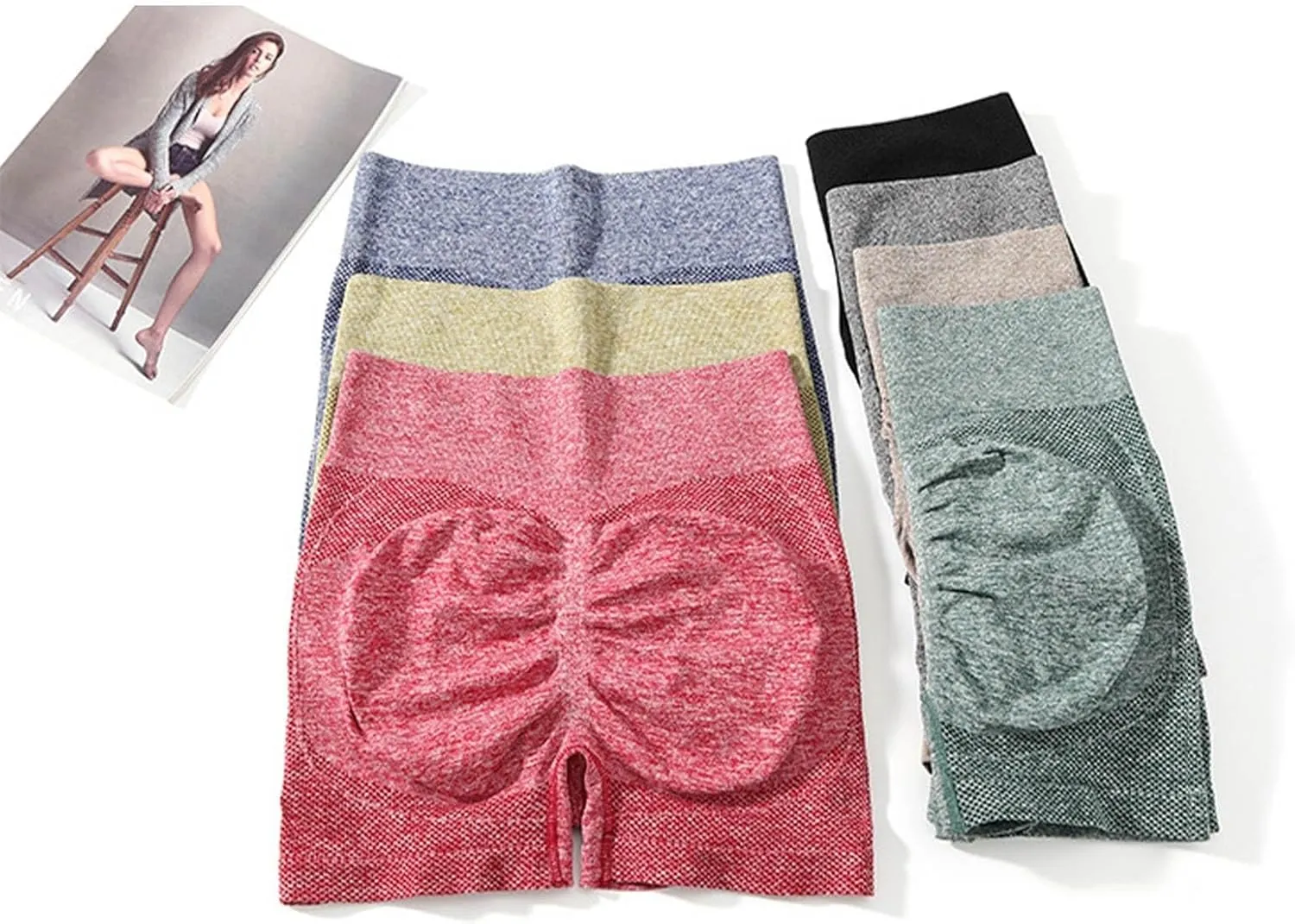 Biker Shorts Women Women Butt Lifting Shorts Pockets High Waisted Biker Anti Cellulite Up Workout Gym Shorts Scrunch