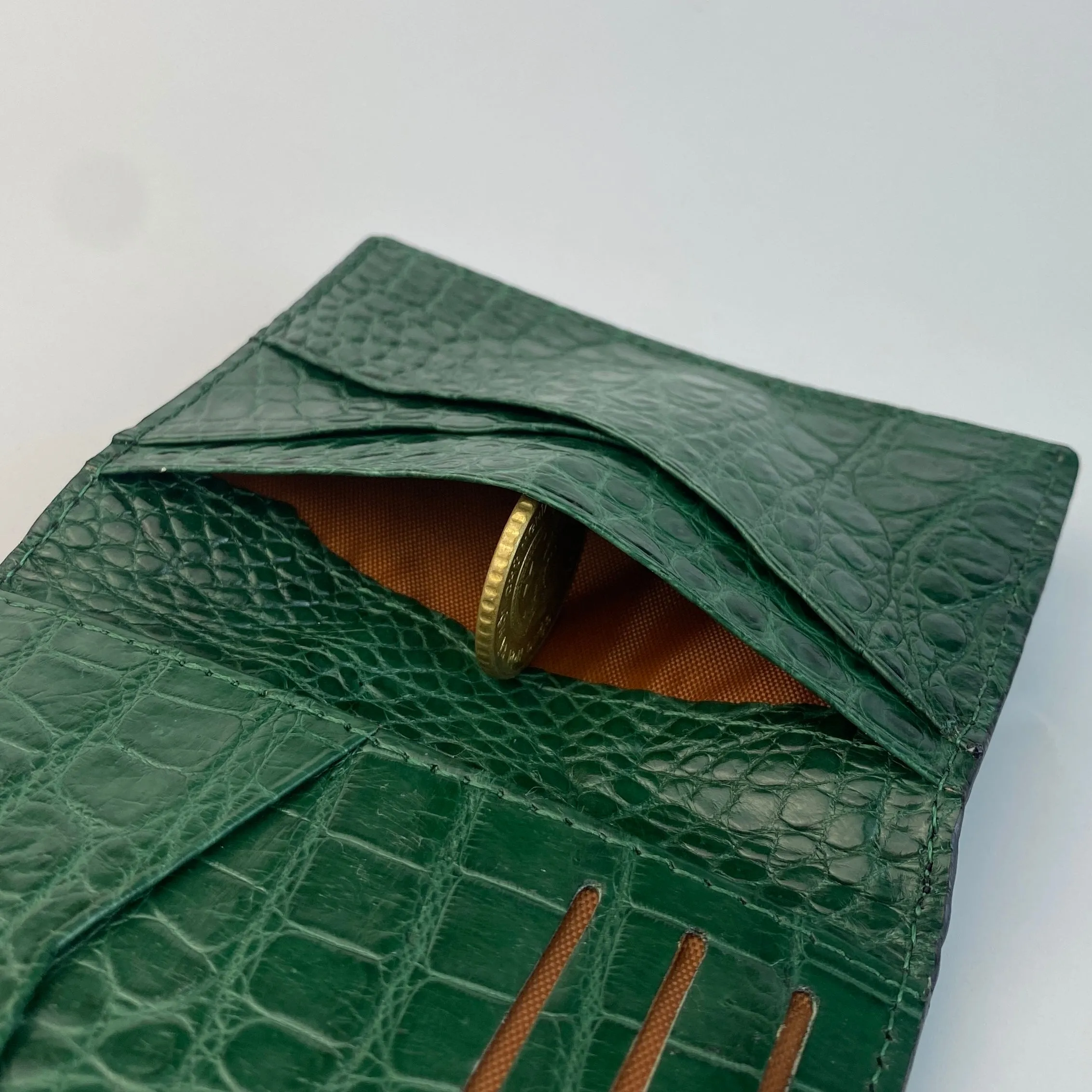Black & Green Double Side Alligator Leather Credit Card Holder | RFID Blocking | CARD-11