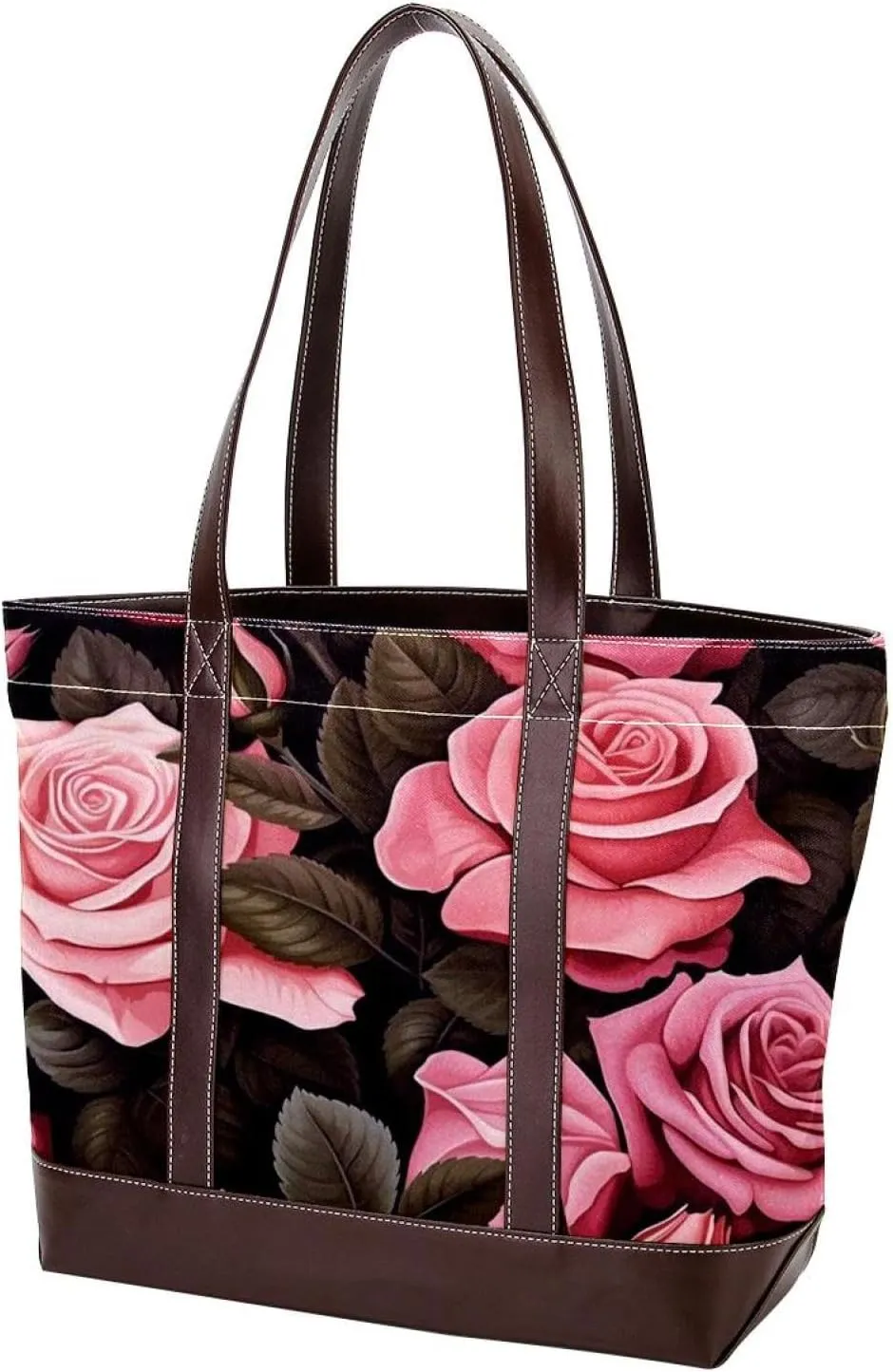 Bright Red Roses-903 Shoulder Purses for Women Large Soft Washed Leather Purses and Durable Handbags