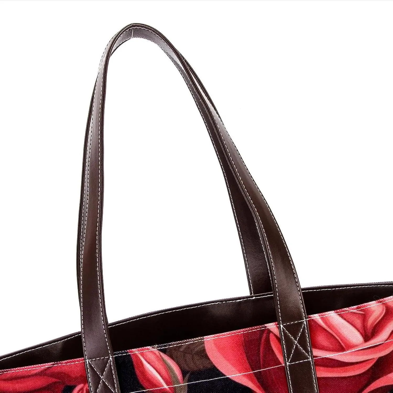 Bright Red Roses-903 Shoulder Purses for Women Large Soft Washed Leather Purses and Durable Handbags