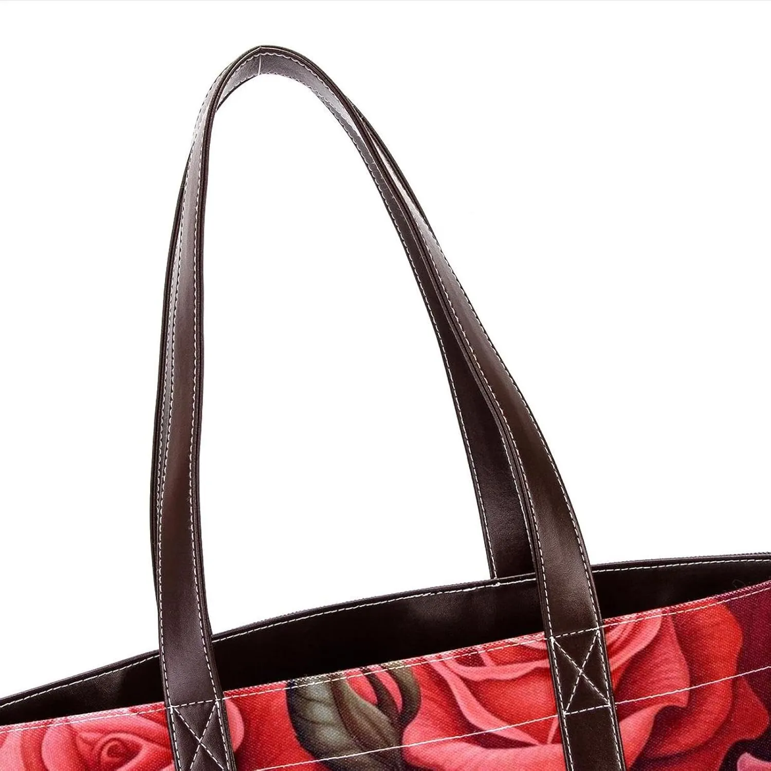 Bright Red Roses-903 Shoulder Purses for Women Large Soft Washed Leather Purses and Durable Handbags
