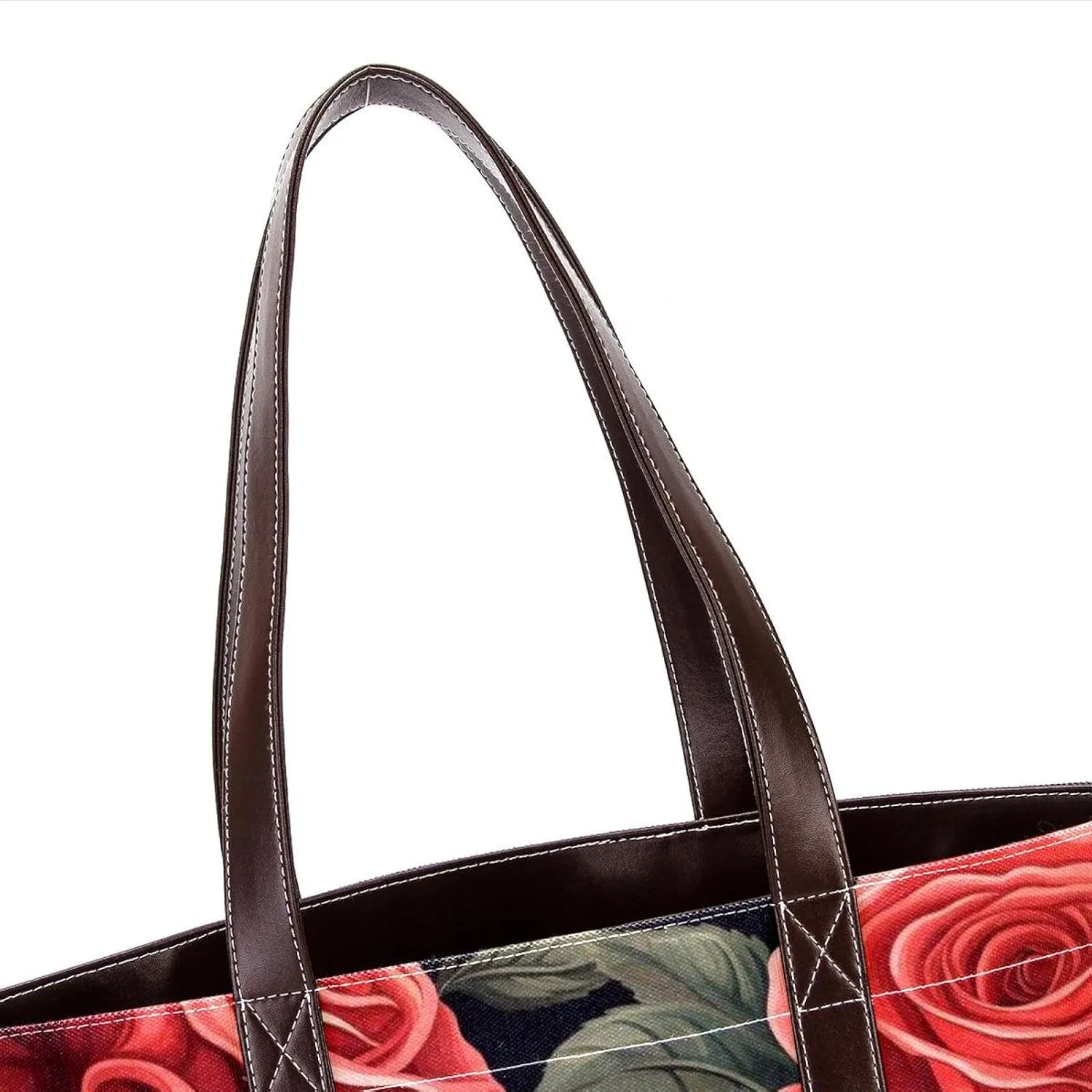 Bright Red Roses-903 Shoulder Purses for Women Large Soft Washed Leather Purses and Durable Handbags