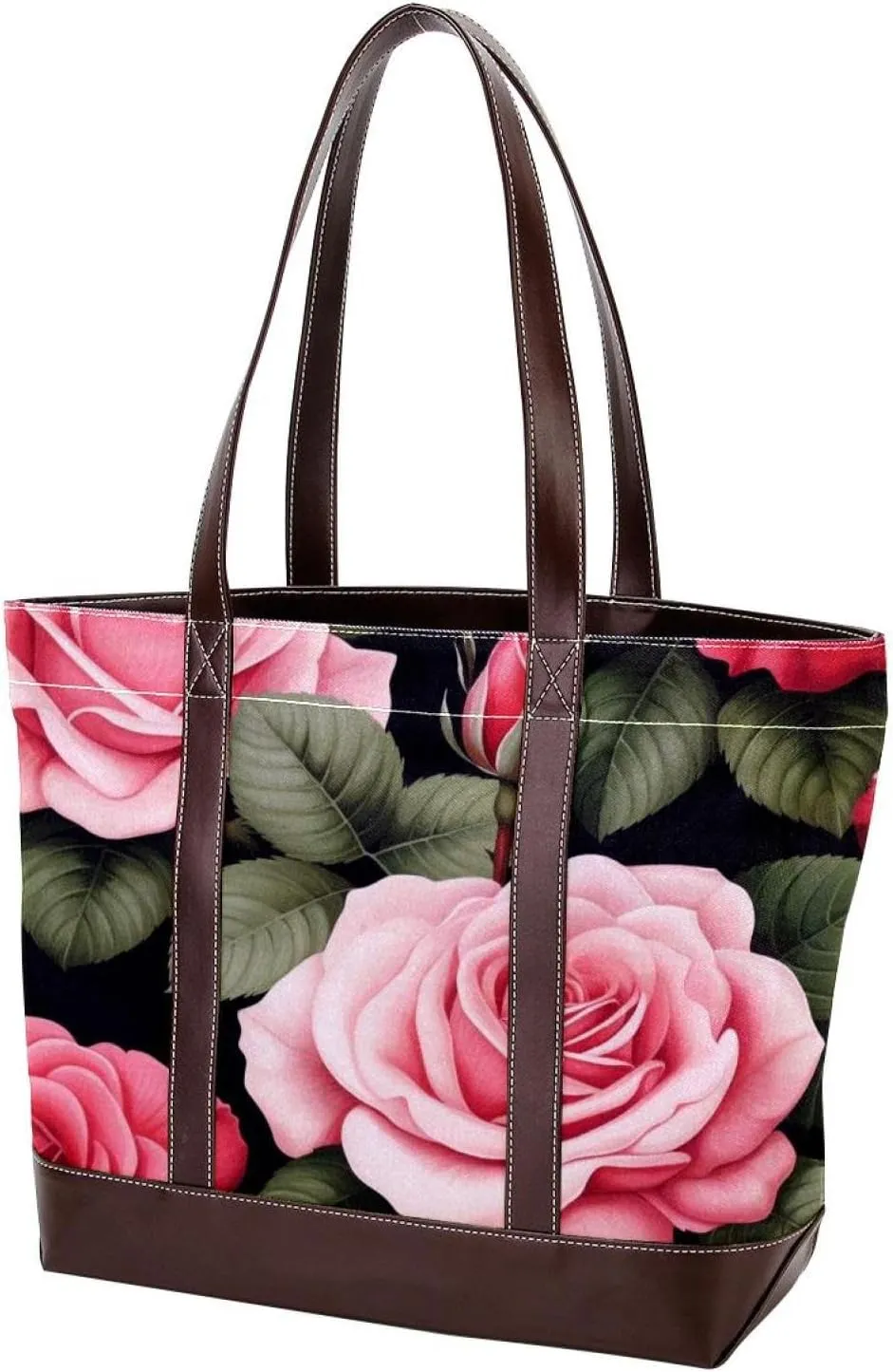 Bright Red Roses-903 Shoulder Purses for Women Large Soft Washed Leather Purses and Durable Handbags