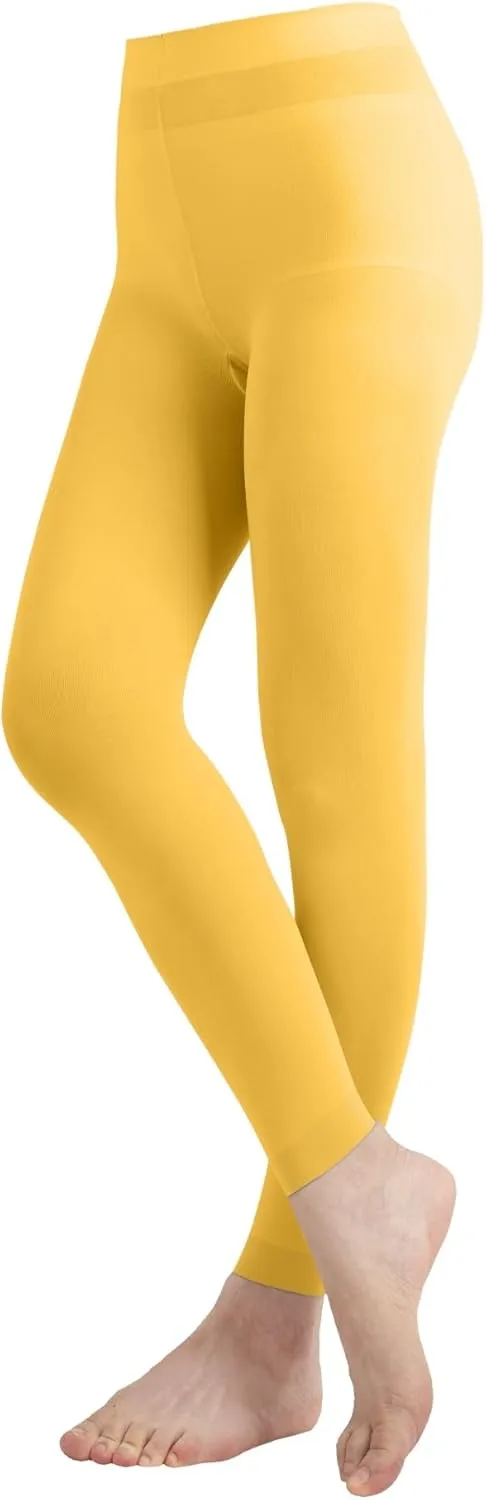 Butterfly EMEM Apparel Girls' Solid Colored Microfiber Opaque Footless Tights