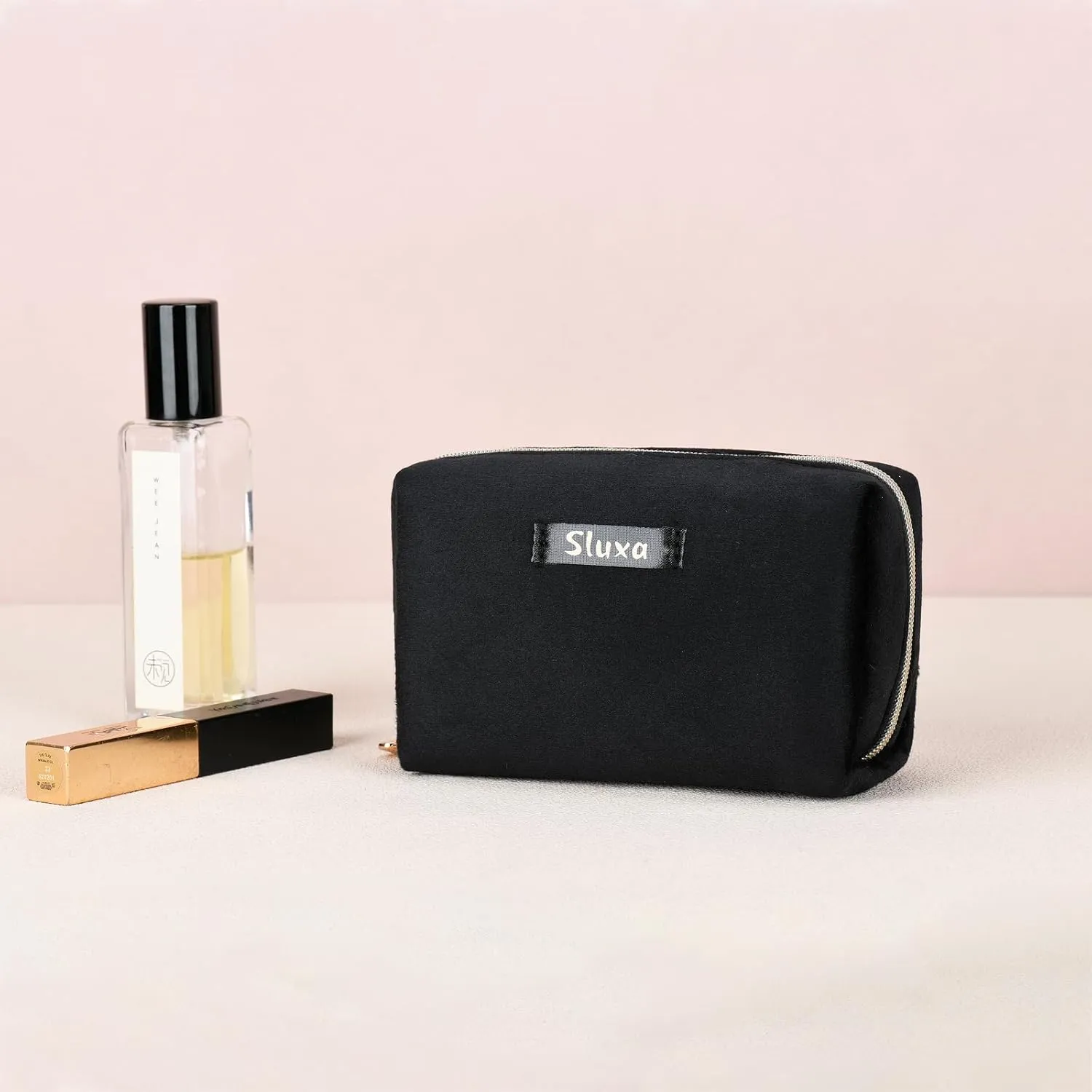 Calssic Small makeup bags, Black Velvet cute makeuo bag,Travel makeup bag for women,Mini travel lipstick bag.