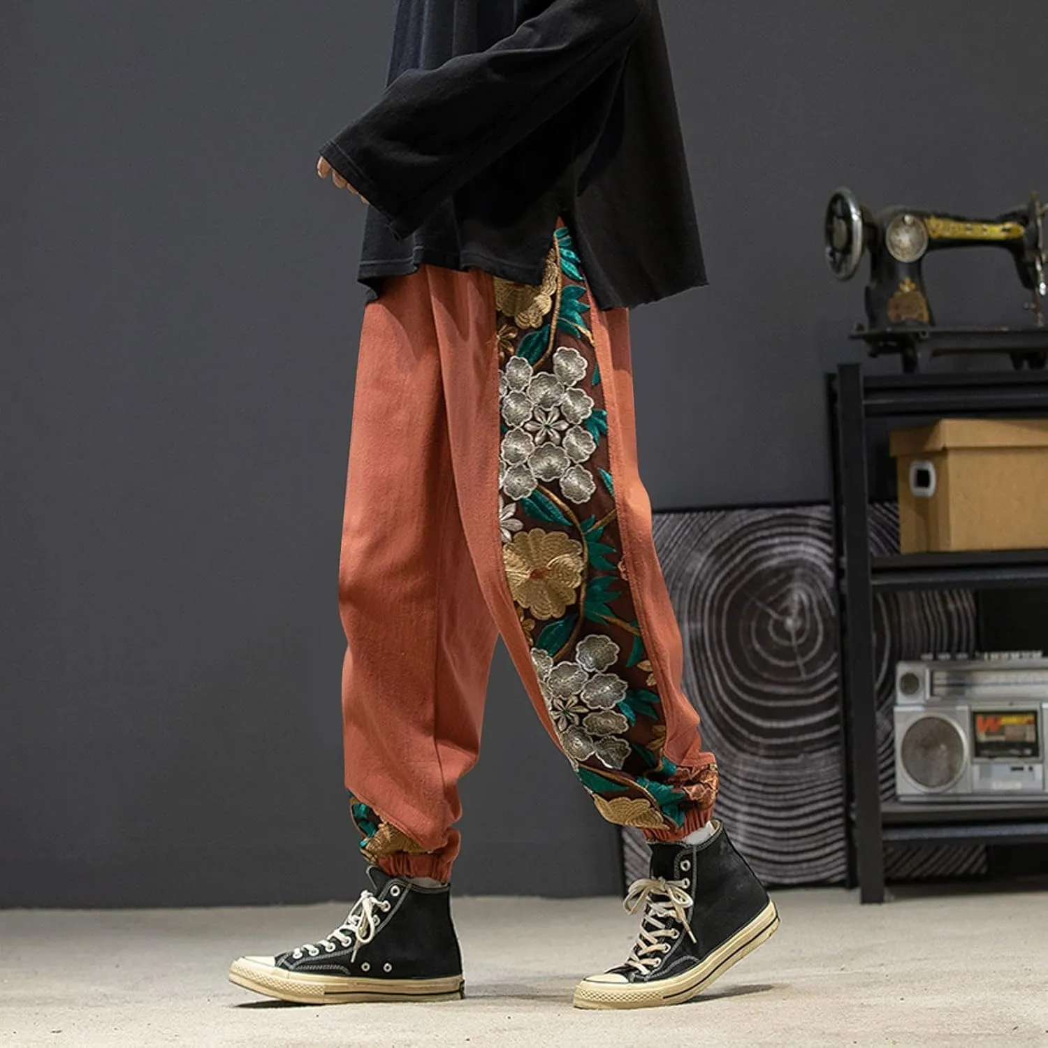 Cargo Pants for Men Big and Tall, Pants Men's Sweatpants Casual Lounge Cotton Yoga Pants Loose Open Bottom Straight