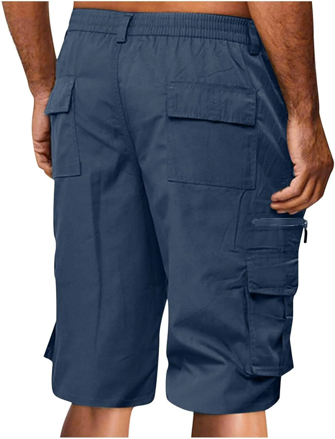 Cargo Shorts for Men 2025 Summer Trendy Elastic Waist Outdoor Hiking Shorts Big and Tall Bermuda Shorts with Pockets