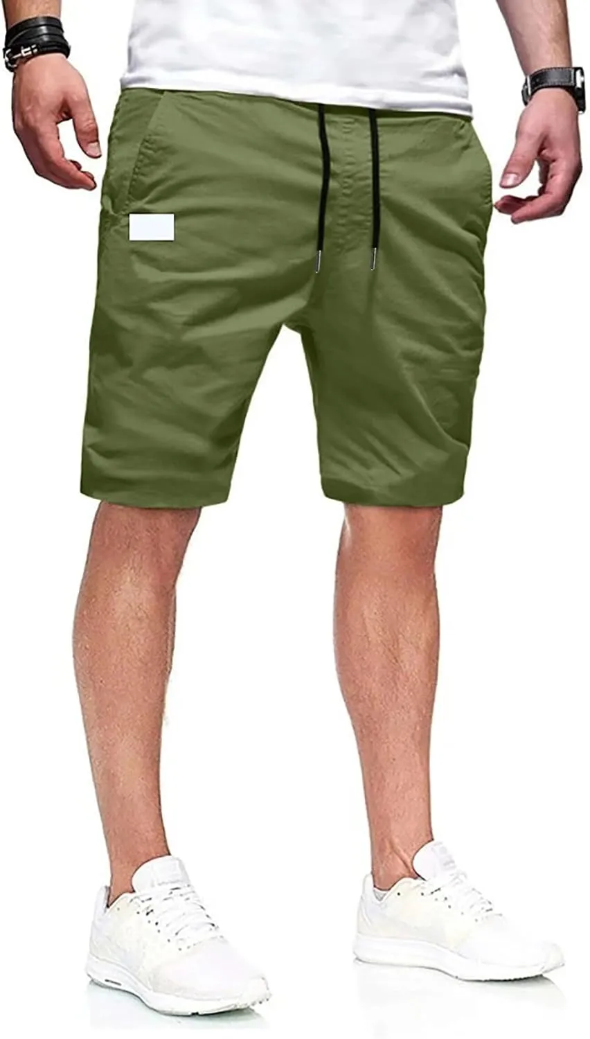 Cargo Shorts for Men, Mens Casual Shorts Cotton Drawstring Summer Beach Stretch Twill Chino Athletic Golf Gym Shorts