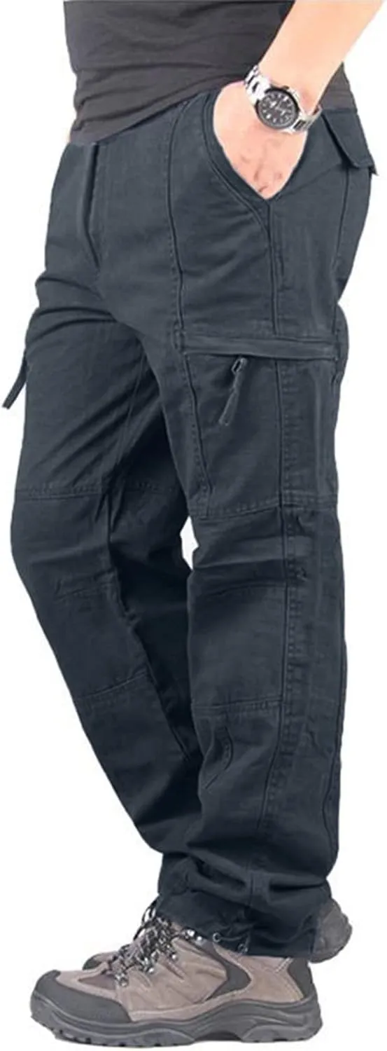 Cargo Trousers for Men with Pockets Mens Cargo Pants Casual Drawstring Athletic Jogger Sports Outdoor Trousers Mens