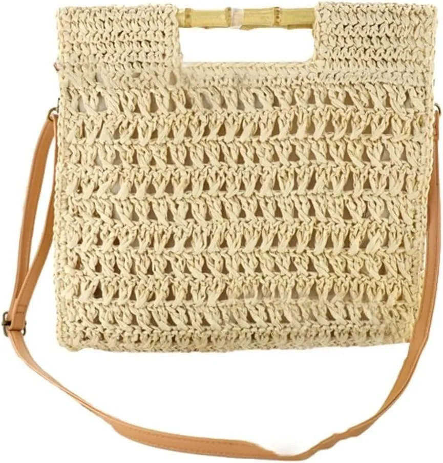 Casual Woven Straw Shoulder & Crossbody Hobo Tote for Women Purse Perfect for Summer Beach Vacation