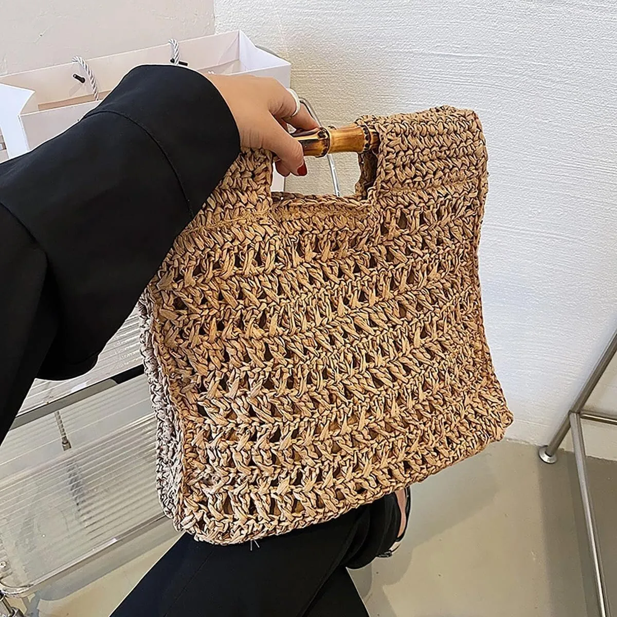 Casual Woven Straw Shoulder & Crossbody Hobo Tote for Women Purse Perfect for Summer Beach Vacation