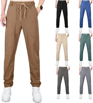 Chinos Pants Men, Stretch Active Chino Pants Slim Fit Mens Slacks Tapered Pants Twill Cargo Casual Pants Golf Jogger
