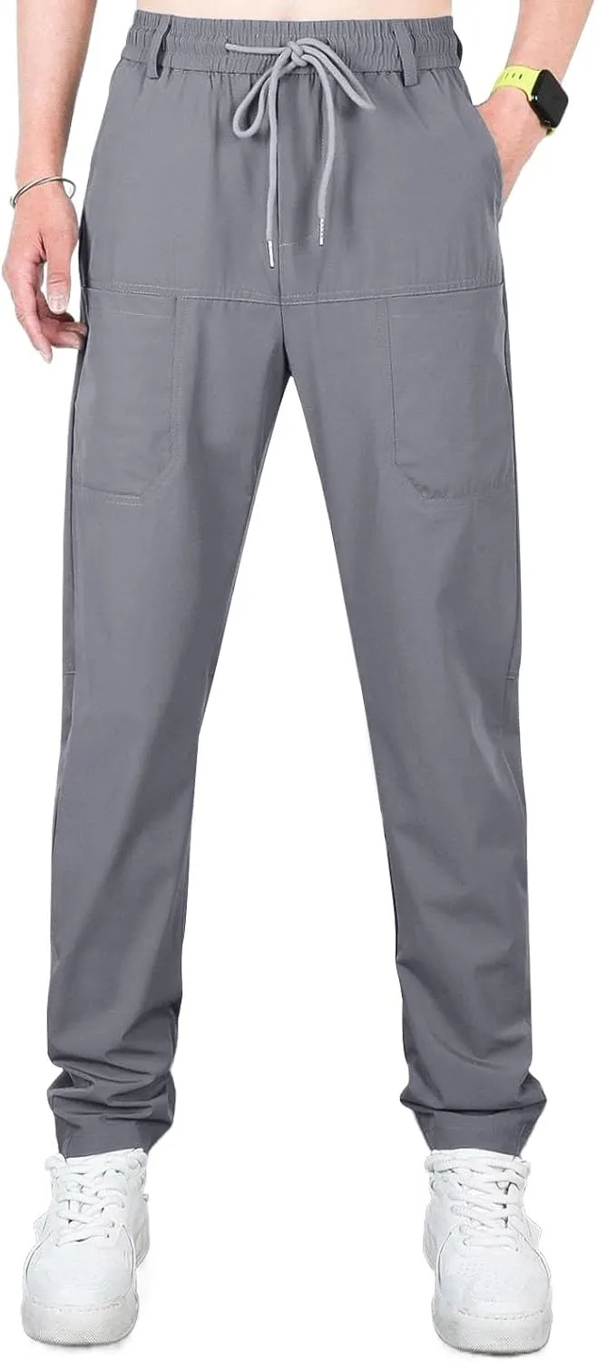 Chinos Pants Men Stretch Active Mens Slacks Chino Pants Slim Fit Twill Tapered Pants Cargo Casual Pants Golf Joggers