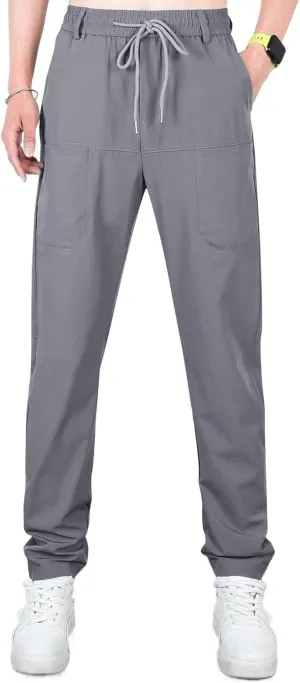 Chinos Pants Men Stretch Active Mens Slacks Chino Pants Slim Fit Twill Tapered Pants Cargo Casual Pants Golf Joggers