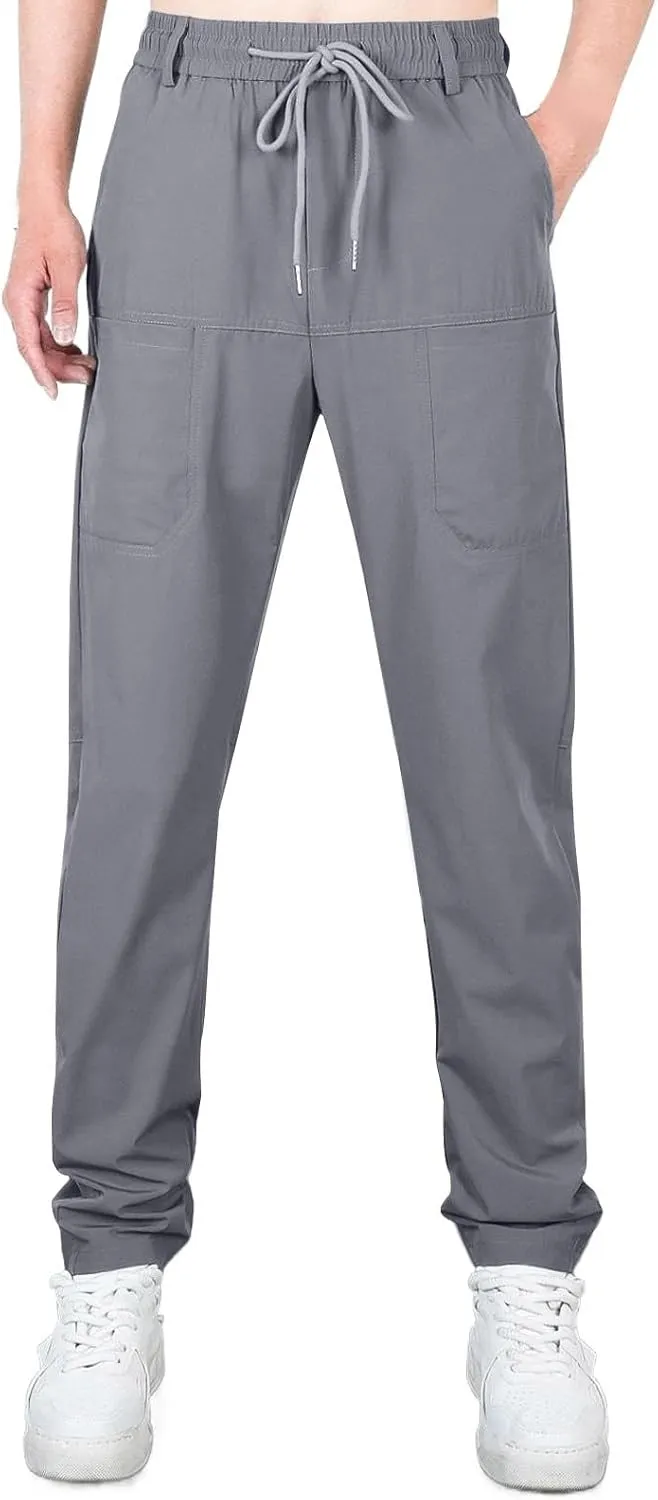Chinos Pants Men Stretch Active Mens Slacks Chino Pants Slim Fit Twill Tapered Pants Cargo Casual Pants Golf Joggers