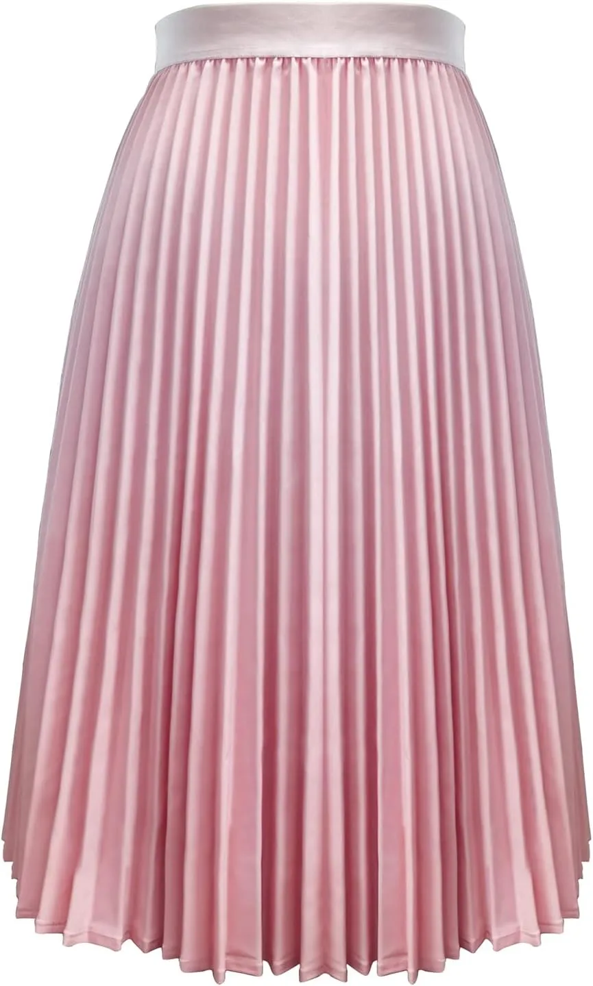 CHOiES record your inspired fashion Women's Pink/BlackBlue/White Solid High Waist Trumpet Midi Skirt (10 Colors)