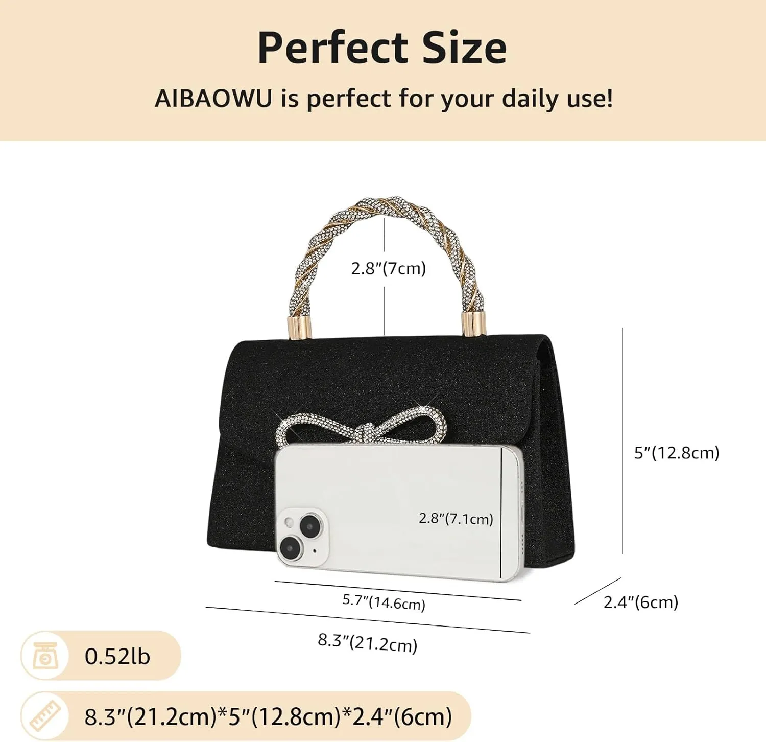 Clutch Purses for Women Formal Evening Bag Handbags for Wedding Party Sparkly Cocktail Clutch Crossbody Shoulder Bag