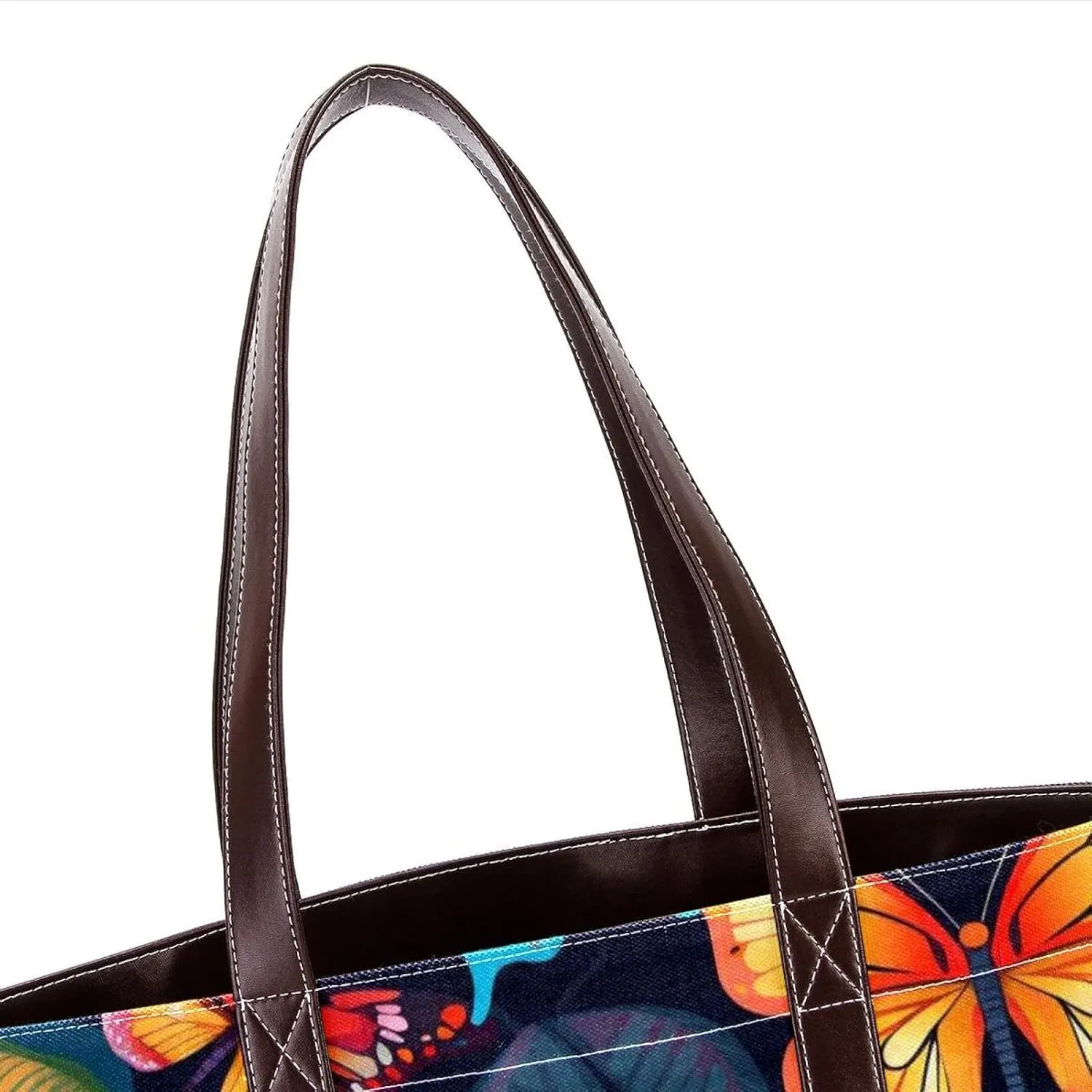 Colorful Butterfly-1497 Shoulder Purses for Women Large Soft Washed Leather Purses and Durable Handbags