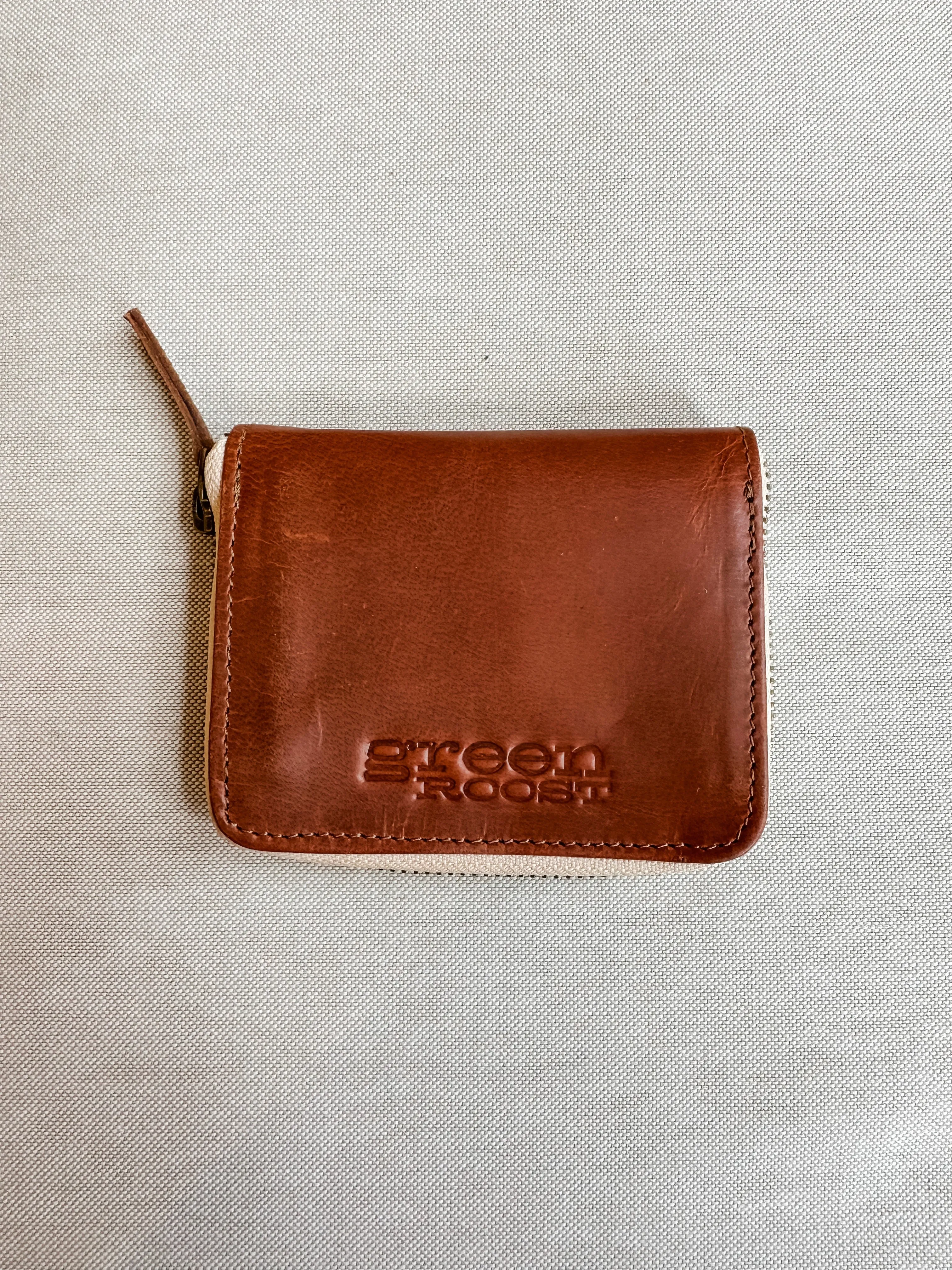 Compact Zipper Wallet in Chestnut (India Collection)