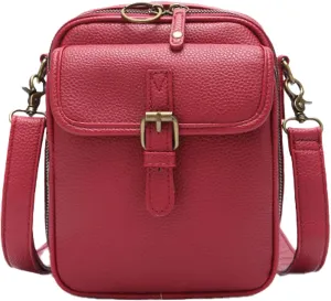 Crossbody Leather Bag, Satchel Purse Leather Cross Body Bag for Women With Multiple Compartments Card Slots