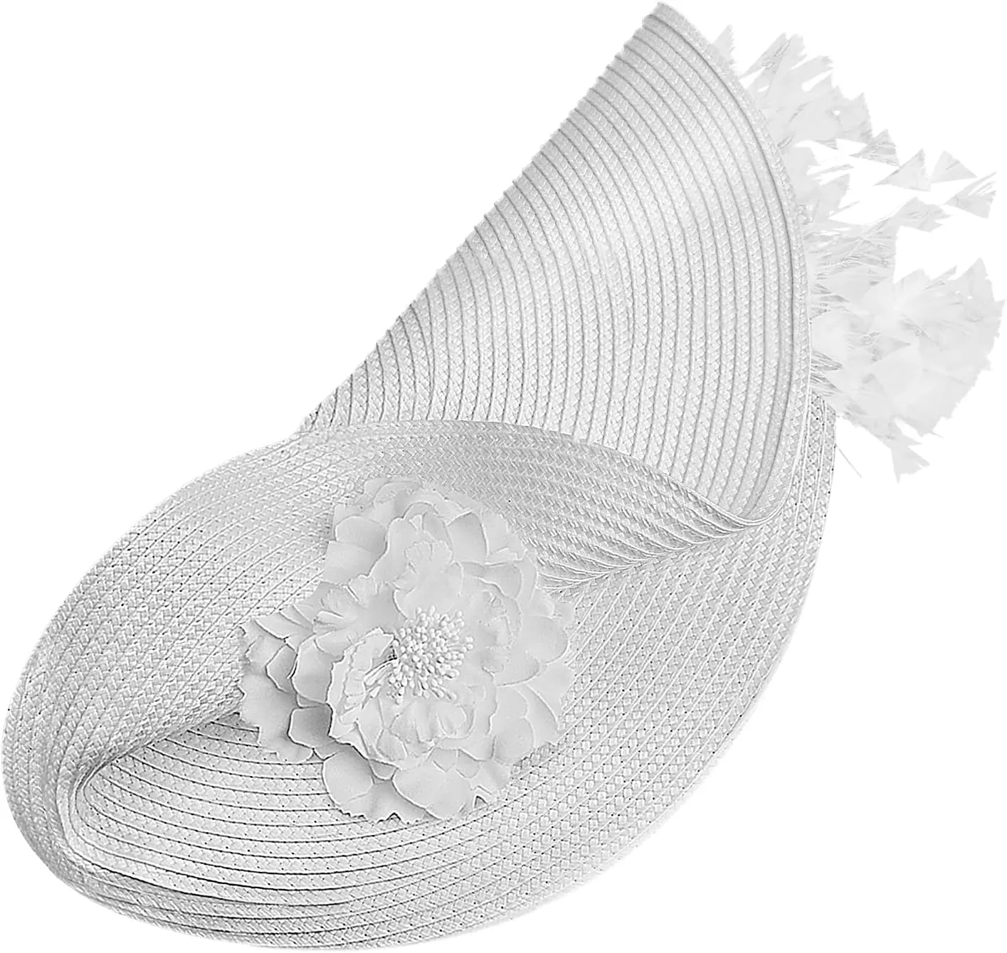 CROWN GUIDE Women's Fascinators Hat - Derby & Tea Party Headpiece with Flower & Feathers, Woven Design for Church, High Tea
