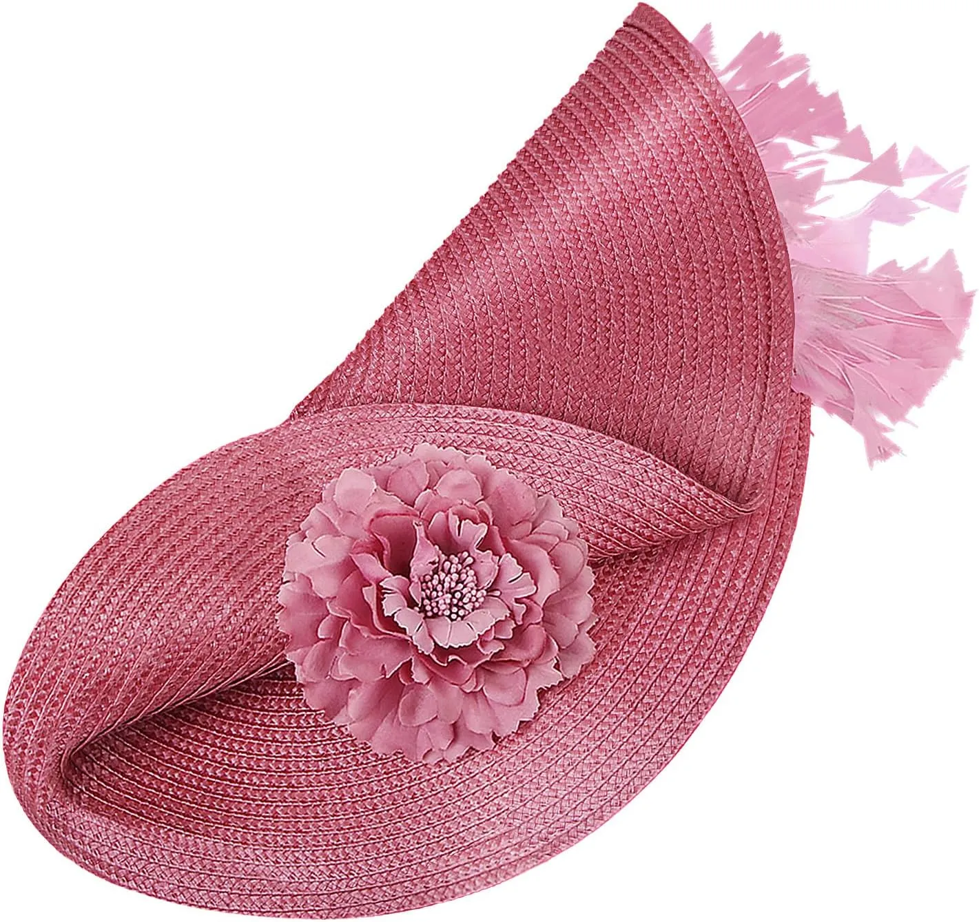 CROWN GUIDE Women's Fascinators Hat - Derby & Tea Party Headpiece with Flower & Feathers, Woven Design for Church, High Tea