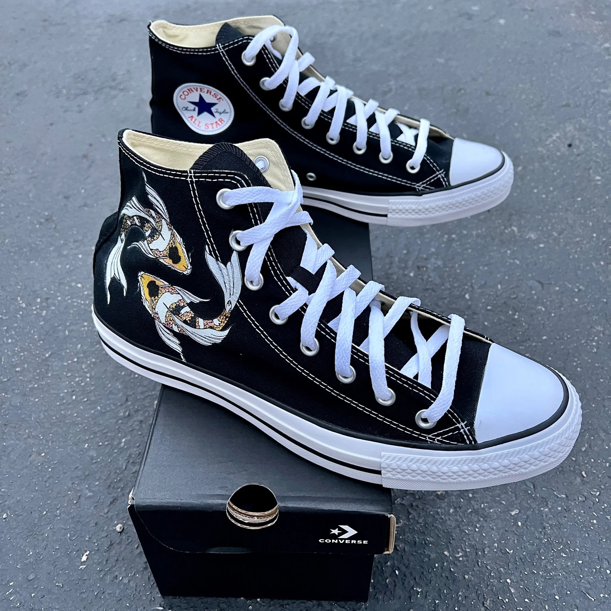 Custom Koi Fish Shoes - Custom Converse Shoes
