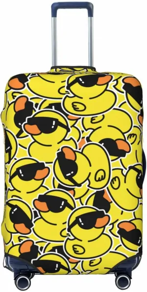 Cute Duck With Sunglasses Luggage Suitcase Covers Elastic Washable Fashionable Funny Duck Luggage Protector Travel Suitcase Protective Cover For Kid And Adult, S (Fit 18-21 Inch Luggage)