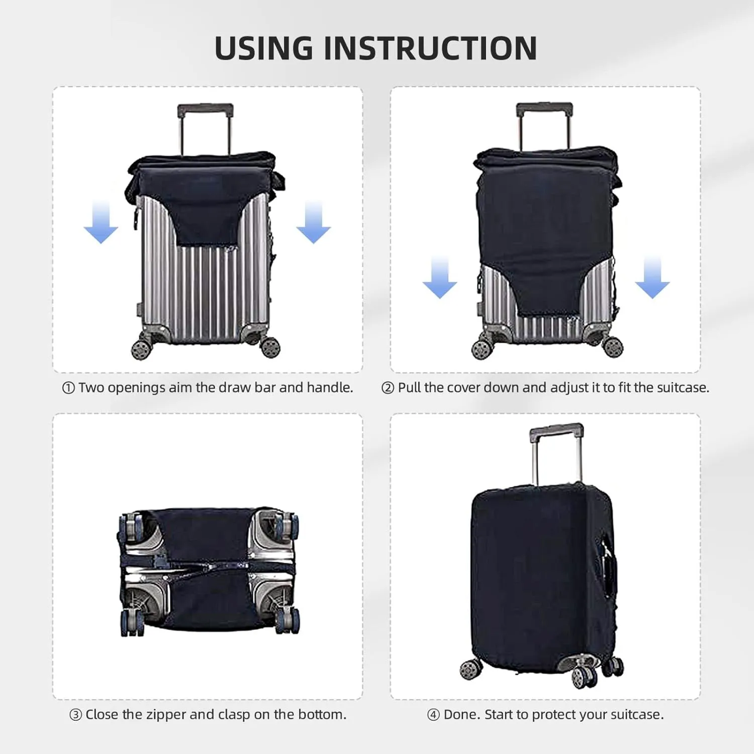 Cute Duck With Sunglasses Luggage Suitcase Covers Elastic Washable Fashionable Funny Duck Luggage Protector Travel Suitcase Protective Cover For Kid And Adult, S (Fit 18-21 Inch Luggage)