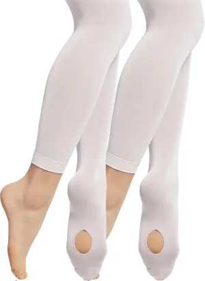 Dancina Transition Ballet Tights  Ultra-Soft Convertible Dance Leggings for Girls & Women  Durable & Comfortable