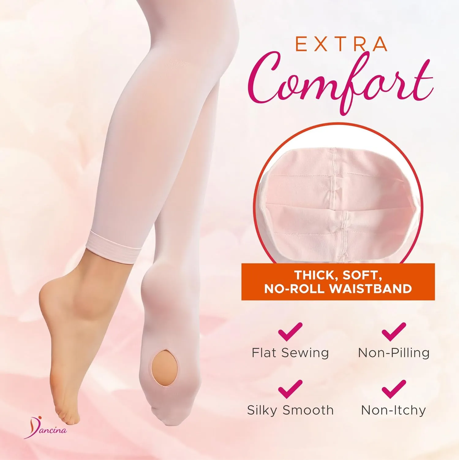 Dancina Transition Ballet Tights  Ultra-Soft Convertible Dance Leggings for Girls & Women  Durable & Comfortable