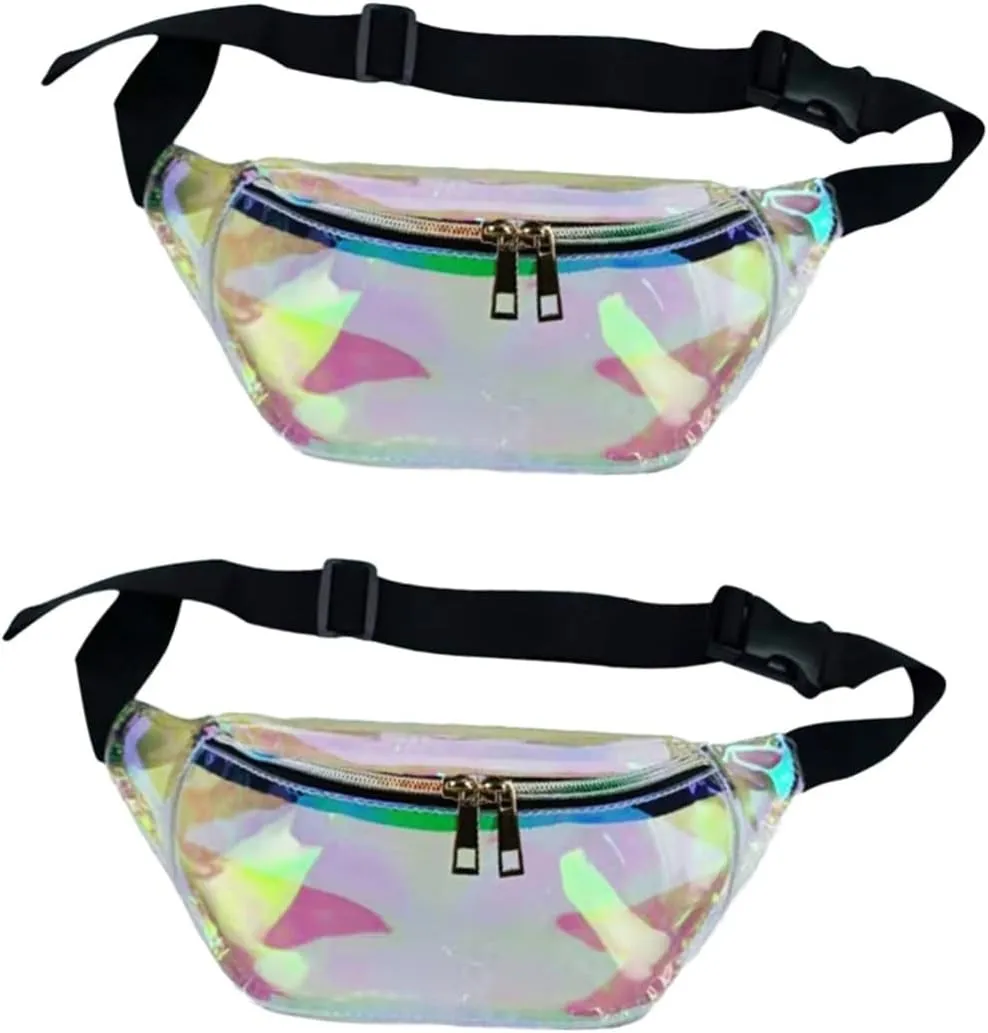 Didiseaon 2pcs Travel Waist Wallet White Belt Bag Pvc Pouch Holographic Bum Bag for Women