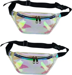 Didiseaon 2pcs Travel Waist Wallet White Belt Bag Pvc Pouch Holographic Bum Bag for Women