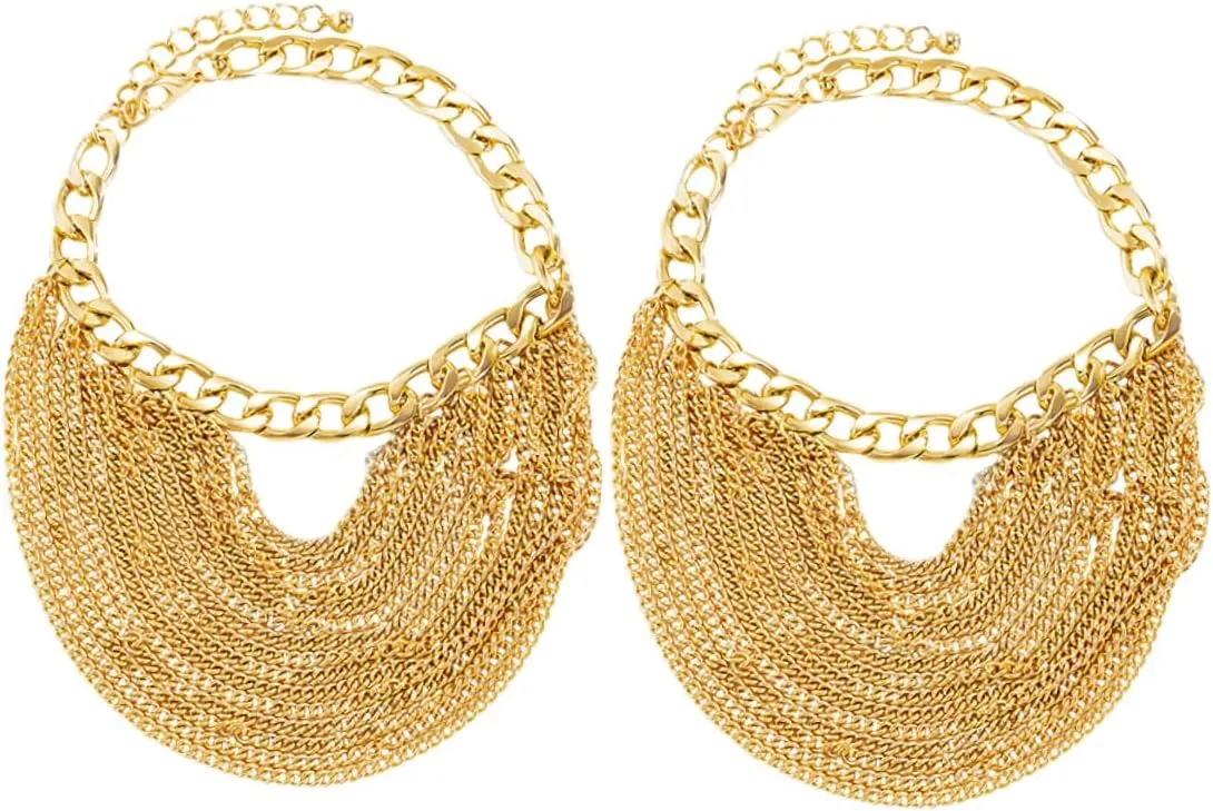Didiseaon Foot Chain Jewelry for Women Gold Anklet Punk Layered Anklet Gold Plated