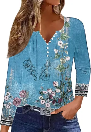 Disamer Womens T Shirts 2025 Fashion Tops Long Sleeve Pleated Dressy Casual Button Down Blouses Fall Clothes