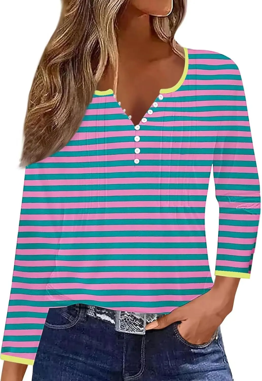 Disamer Womens T Shirts 2025 Fashion Tops Long Sleeve Pleated Dressy Casual Button Down Blouses Fall Clothes