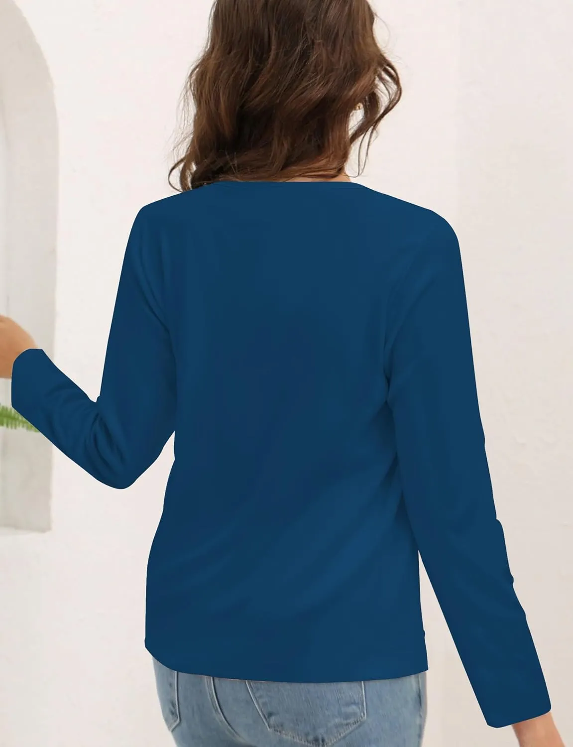 Disamer Womens T Shirts 2025 Fashion Tops Long Sleeve Pleated Dressy Casual Button Down Blouses Fall Clothes