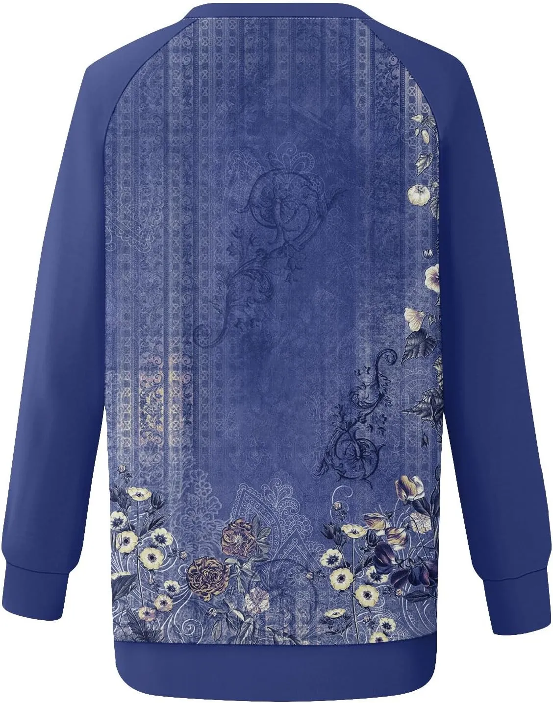 Fall Womens Clothes 2024 Floral Print Crewneck Cute Sweatshirt Long Sleeve Oversized Basics Clothes Clothing