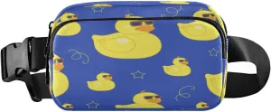 Fanny Packs for Women Men Duck Sunglasses Stars Belt Bag Waist Pouch Packs Crossbody Bag Running Hiking Fanny Pack Gifts for Girls Boys