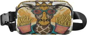 Fanny Packs for Women Men Funny Giraffe in Sunglasses Belt Bag Waterproof Fashion Waist Pack with Adjustable Strap Waist Bag Hip Bumbags for Running Workout Travel Hiking Cycling