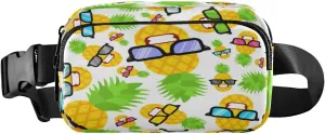 Fanny Packs for Women Men Happy Pineapple Sunglasses Belt Bag Waist Pouch Packs Crossbody Bag Running Hiking Fanny Pack Gifts for Girls Boys
