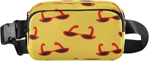 Fanny Packs for Women Men Red Retro Sunglasses Belt Bag Waist Pouch Packs Crossbody Bags Running Hiking Fanny Pack for Girls Boys