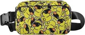 Fanny Packs for Women Men Yellow Duck Sunglasses Belt Bag Waist Pouch Packs Crossbody Bag Running Hiking Fanny Pack Gifts for Girls Boys