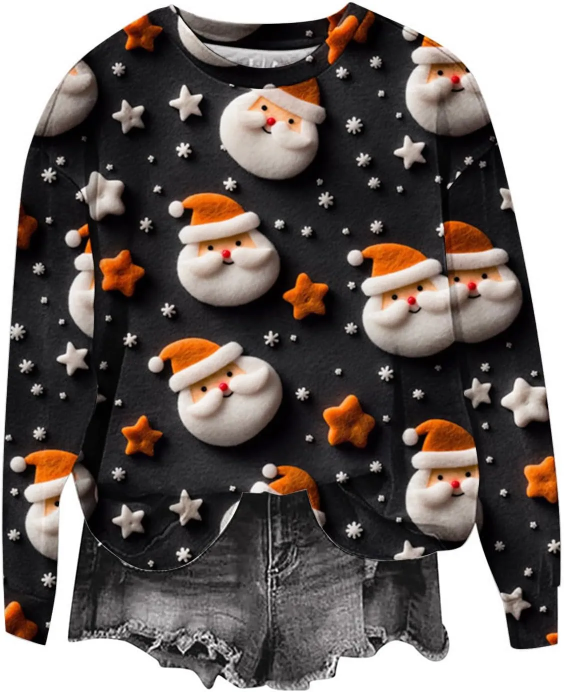 fartey 2025 Womens Ugly Christmas Sweaters Funny Cute Xmas Tree Reindeer Snowman Tops Long Sleeve Crewneck Sweatshirts