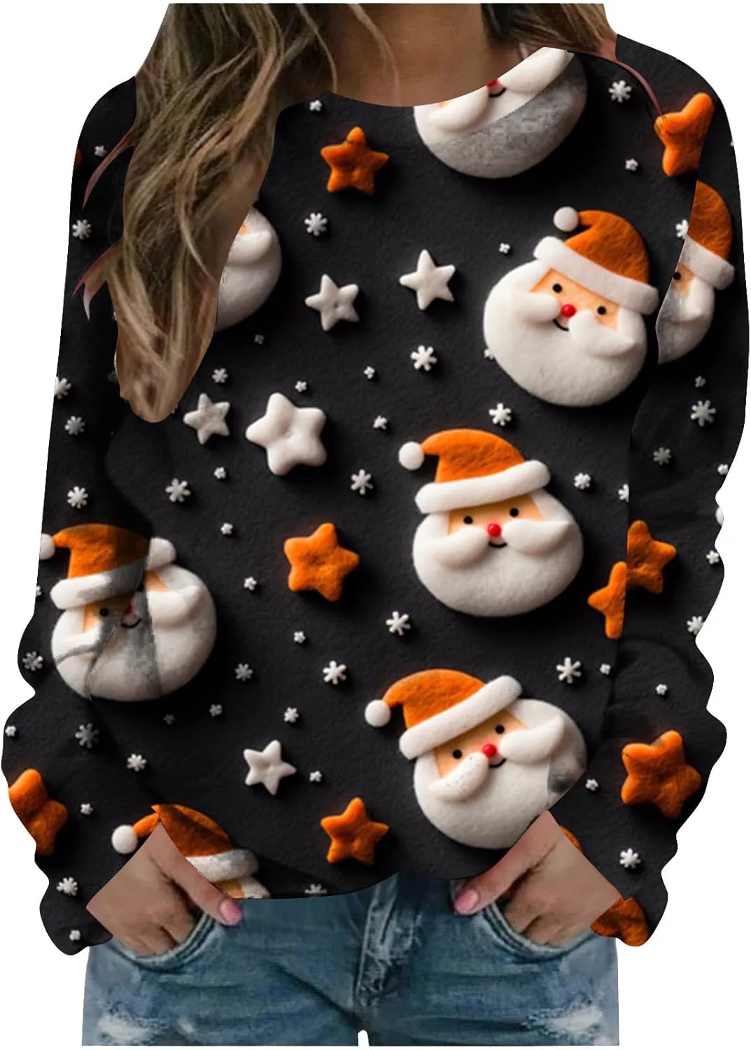 fartey 2025 Womens Ugly Christmas Sweaters Funny Cute Xmas Tree Reindeer Snowman Tops Long Sleeve Crewneck Sweatshirts