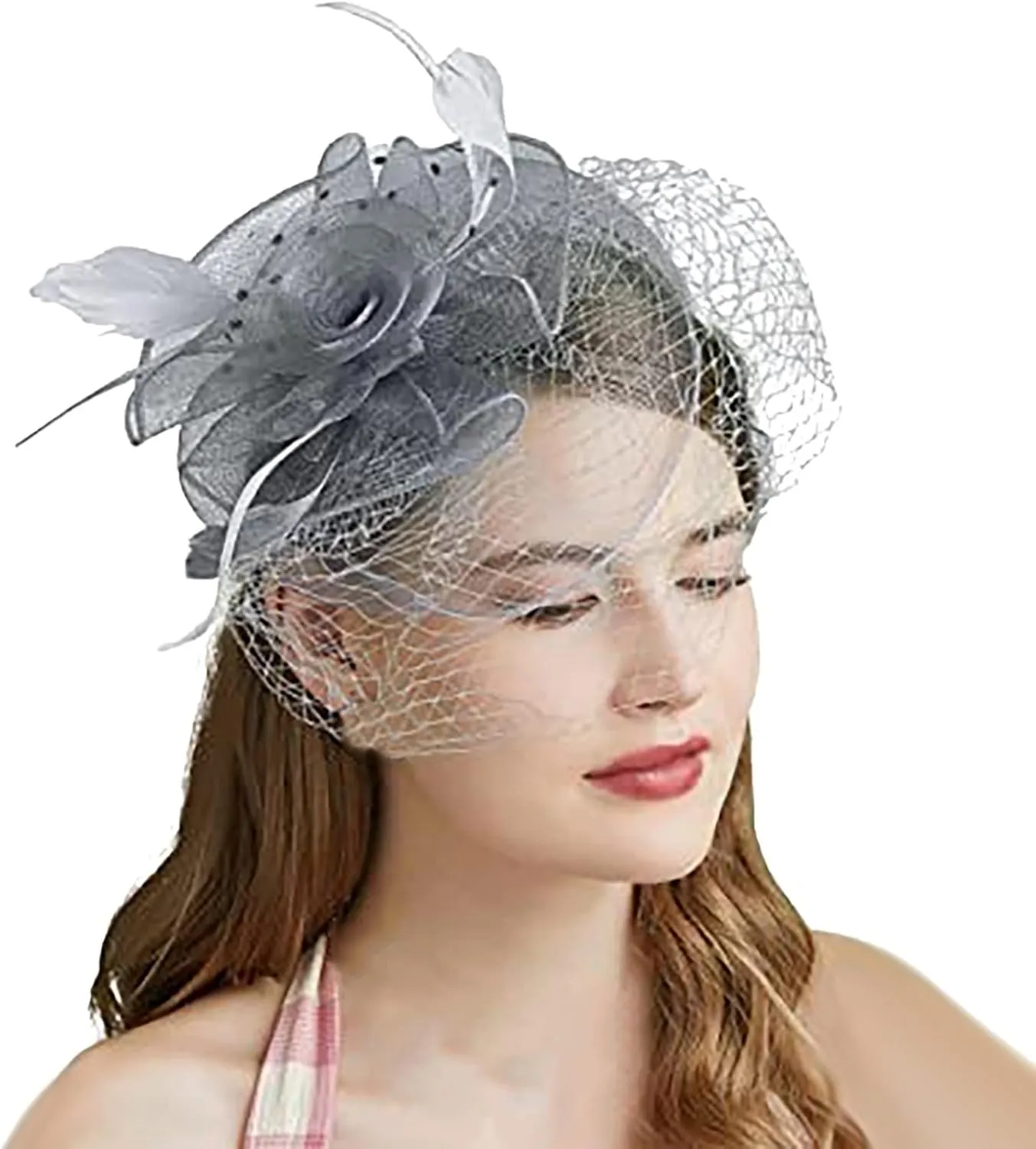 Fascinator for Women Derby Tea Party Casual Feather Headband Fashion 1920s Flapper Hair Clip Fascinators Headpiece